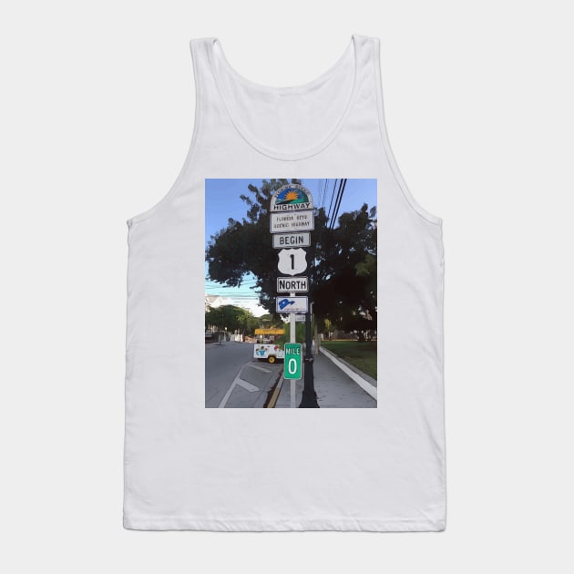 Key West US Highway 1, mile 0. Tank Top by WelshDesigns